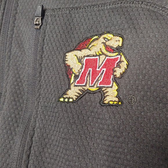 University Of Maryland Terrapins Colosseum Men M Shirt Pullover 1/4 Zip Gray Red - Picture 4 of 8